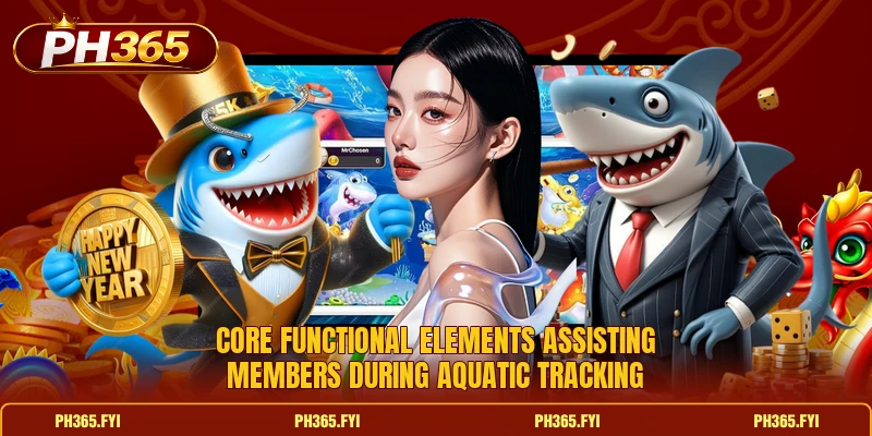 Core functional elements assisting members during aquatic tracking