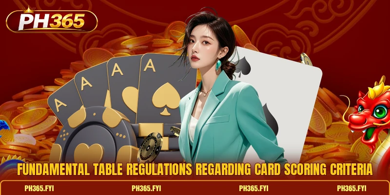 Fundamental table regulations regarding card scoring criteria Fundamental table regulations regarding card scoring criteria