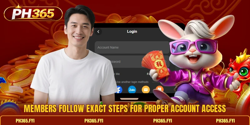 Members follow exact steps for proper account access
