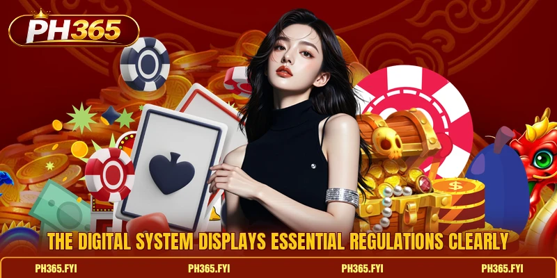 The digital system displays essential regulations clearly The digital system displays essential regulations clearly